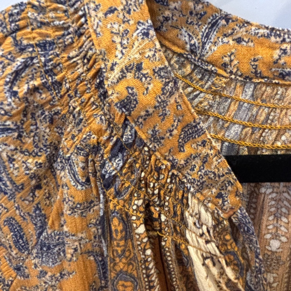 NWT Paisley Blouse - Mustard and Navy - Picture 8 of 9